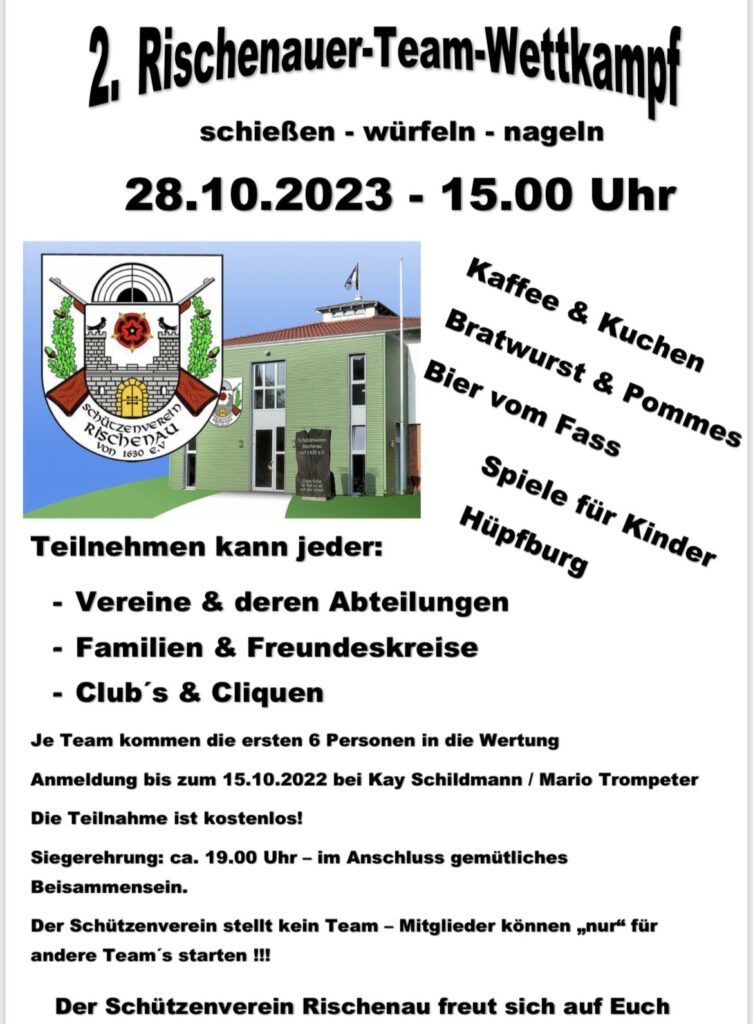 2. Rischenauer Team Wettkampf - Veranstaltungsankündigung (Poster)