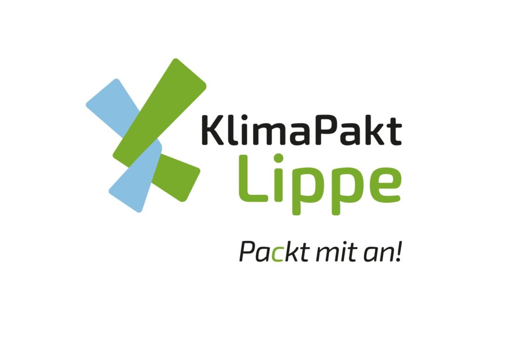 Logo des KlimaPakt Lippe Motto: Packt mit an!